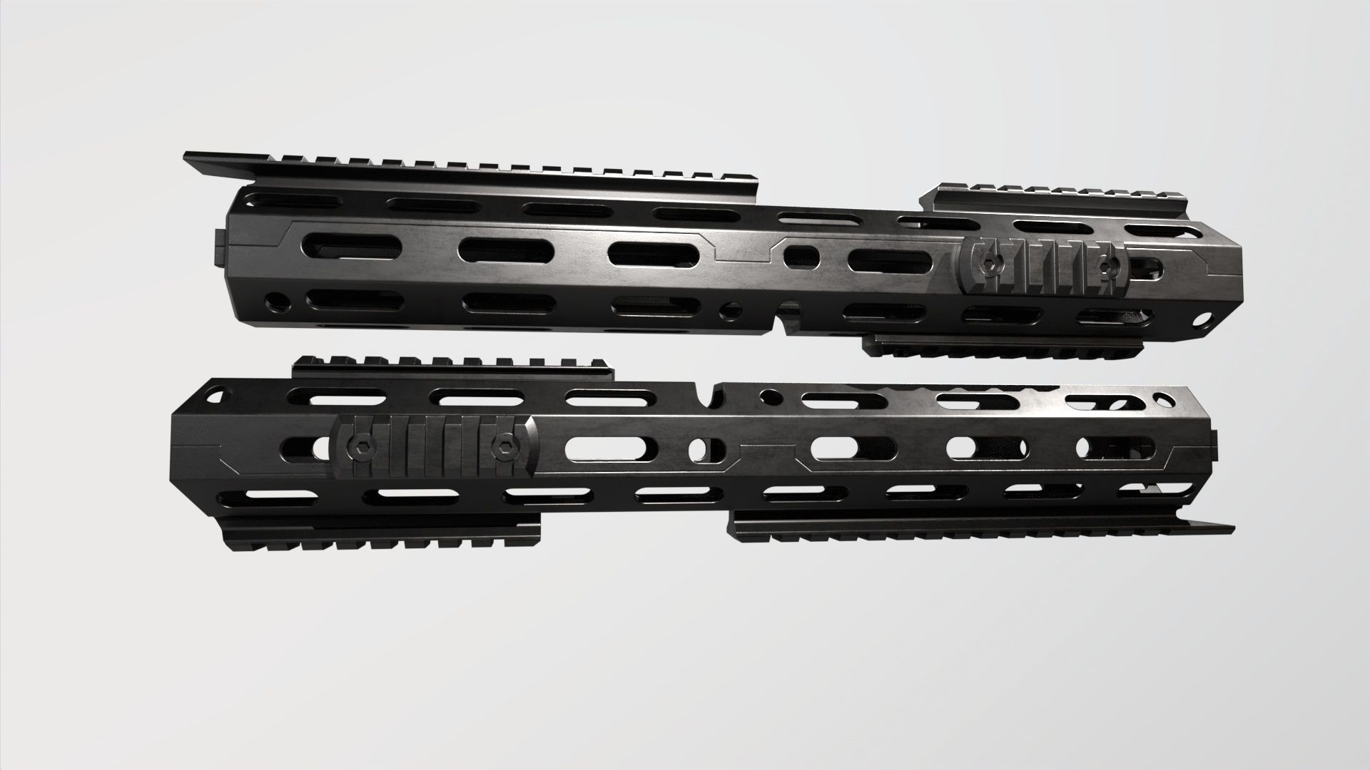 Rail-AR 15-LowPoly Low-poly 3D model_1