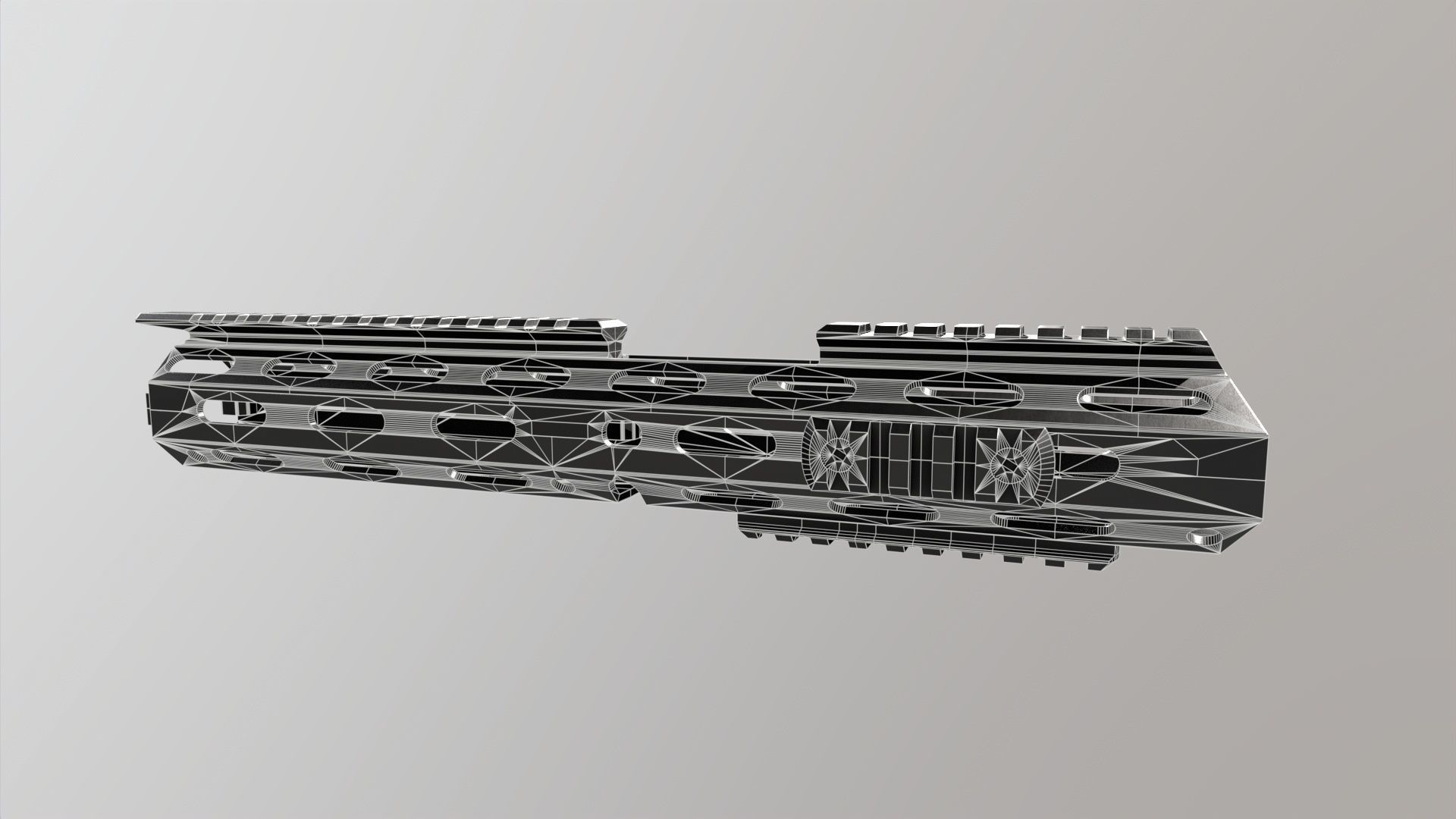 Rail-AR 15-LowPoly Low-poly 3D model_8