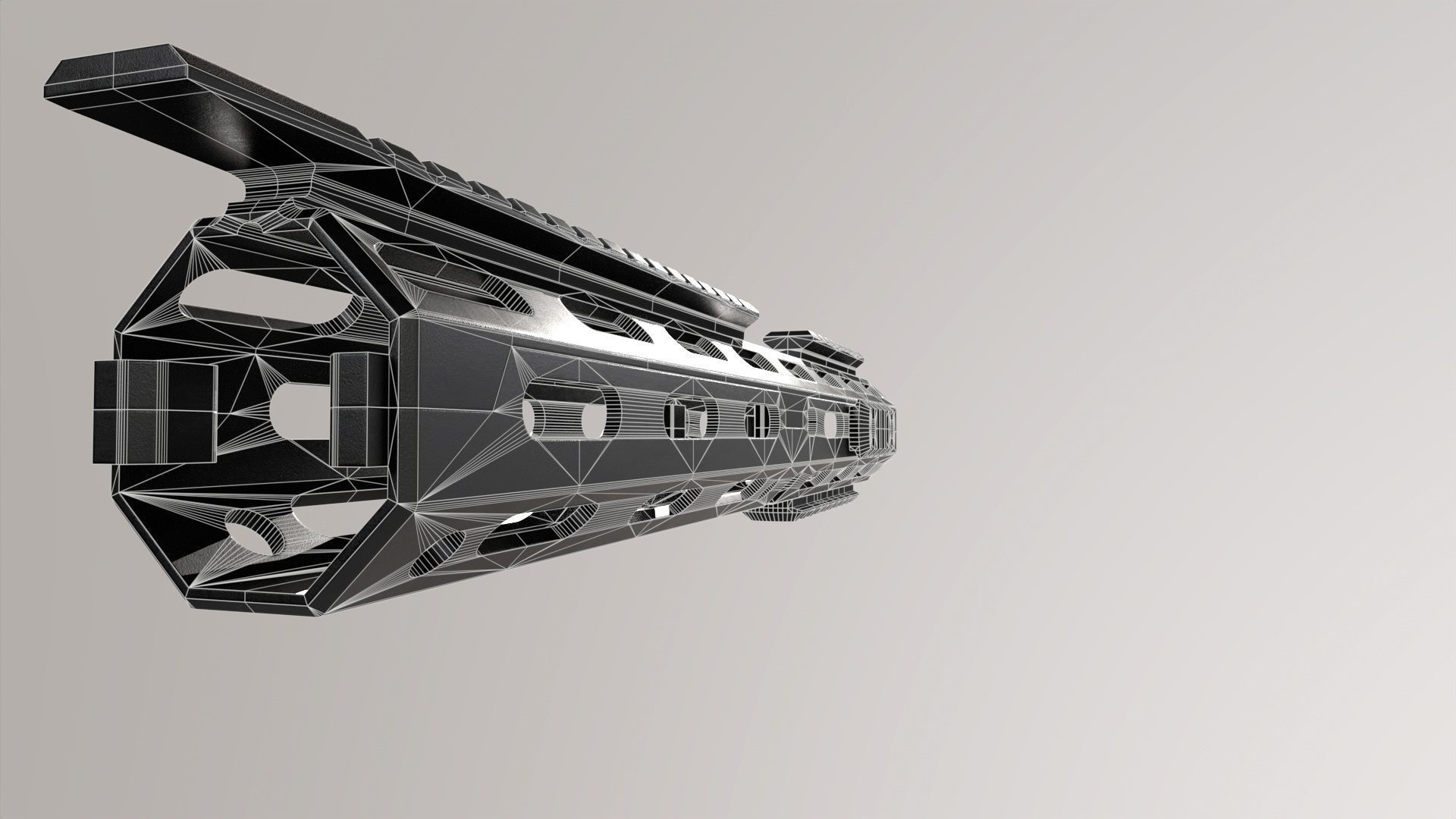 Rail-AR 15-LowPoly Low-poly 3D model_10