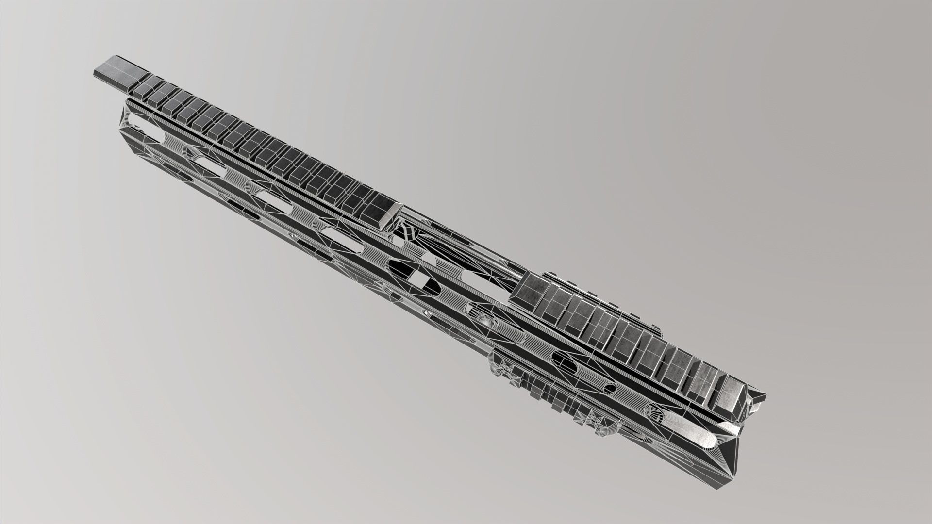 Rail-AR 15-LowPoly Low-poly 3D model_9