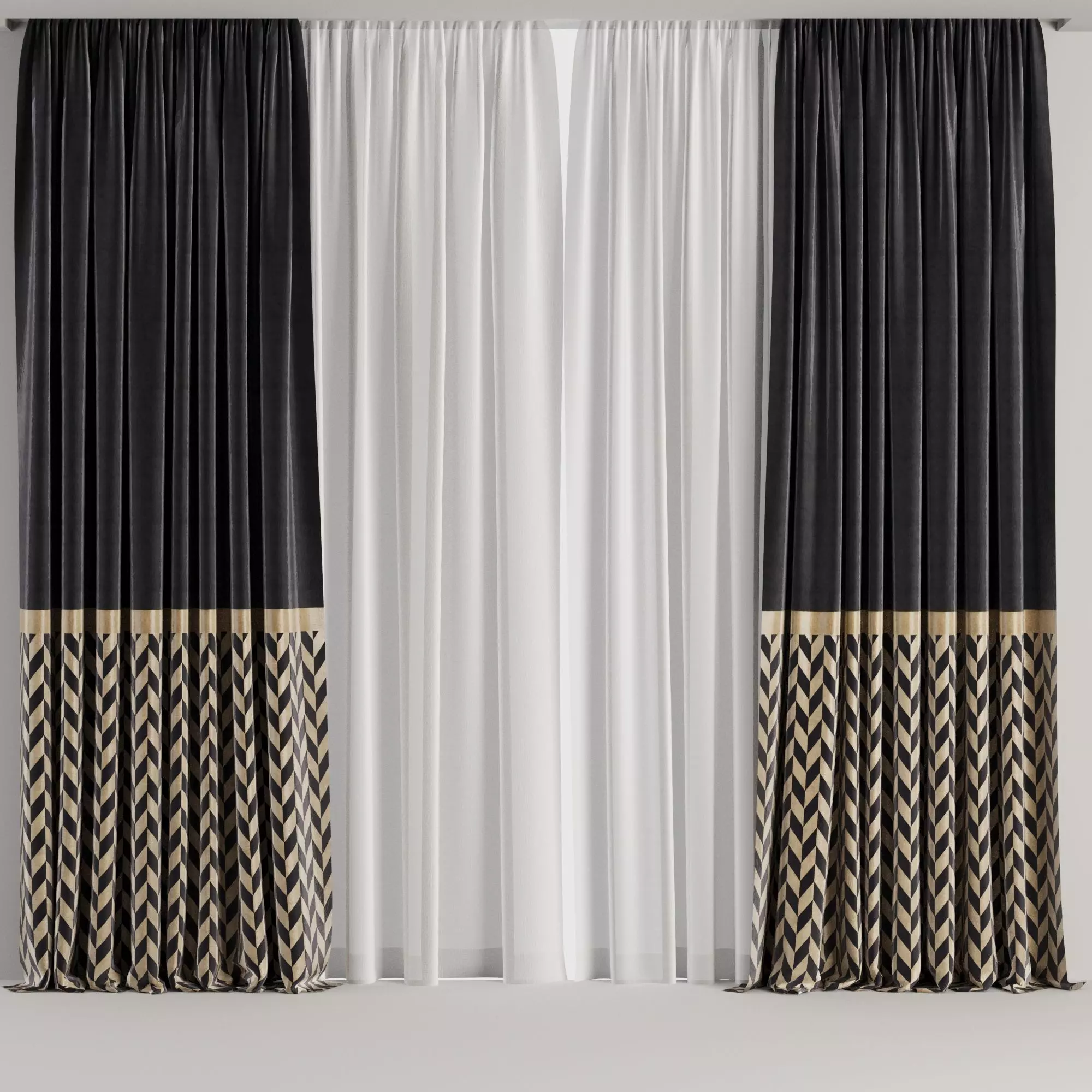 Curtain Set M54 3D model_0
