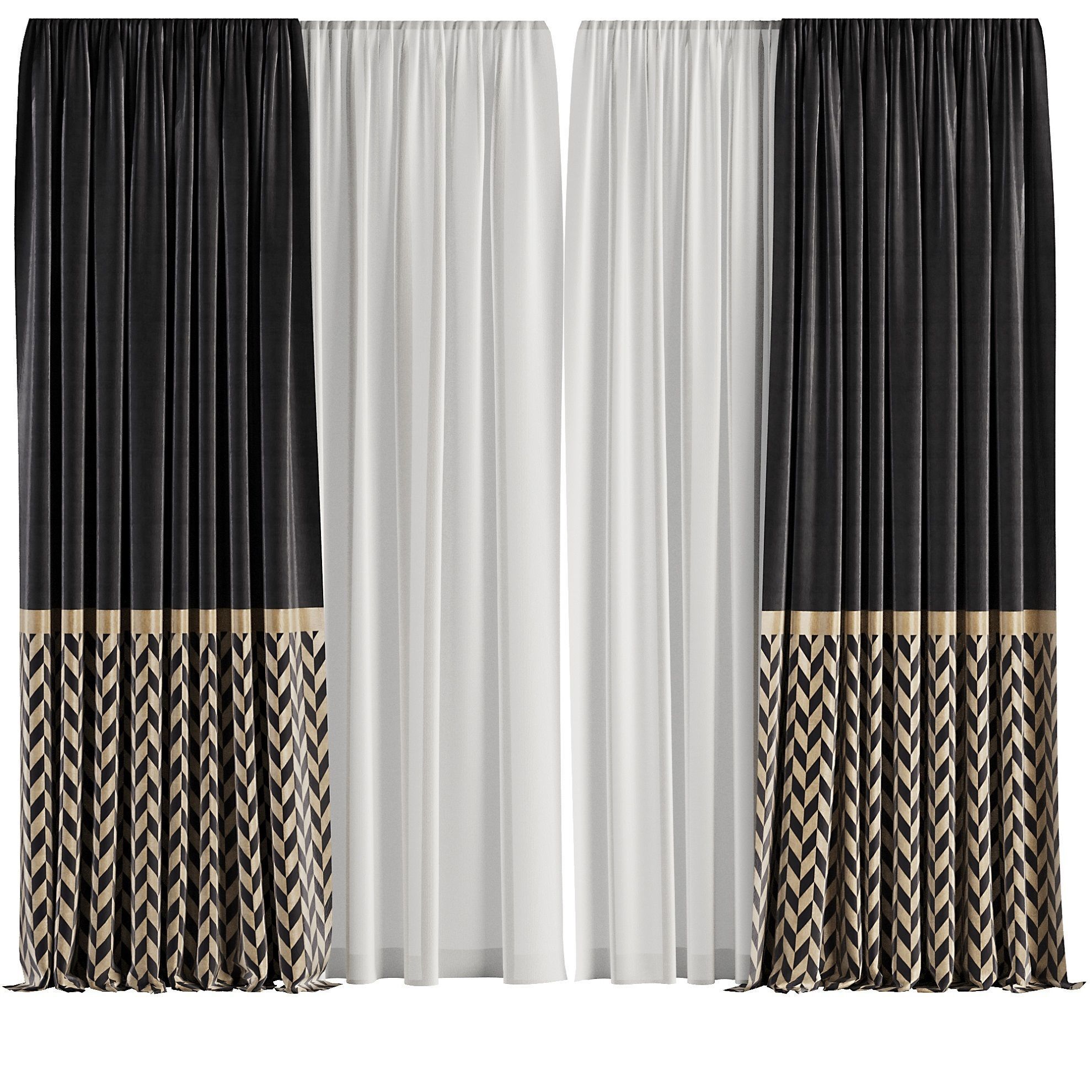 Curtain Set M54 3D model_2