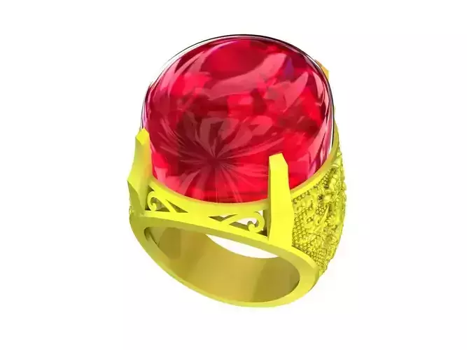 A5132 Big Ruby Stone Men Ring