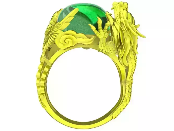 A5133 Luxury Dragon Keep Gem Stone Men Ring