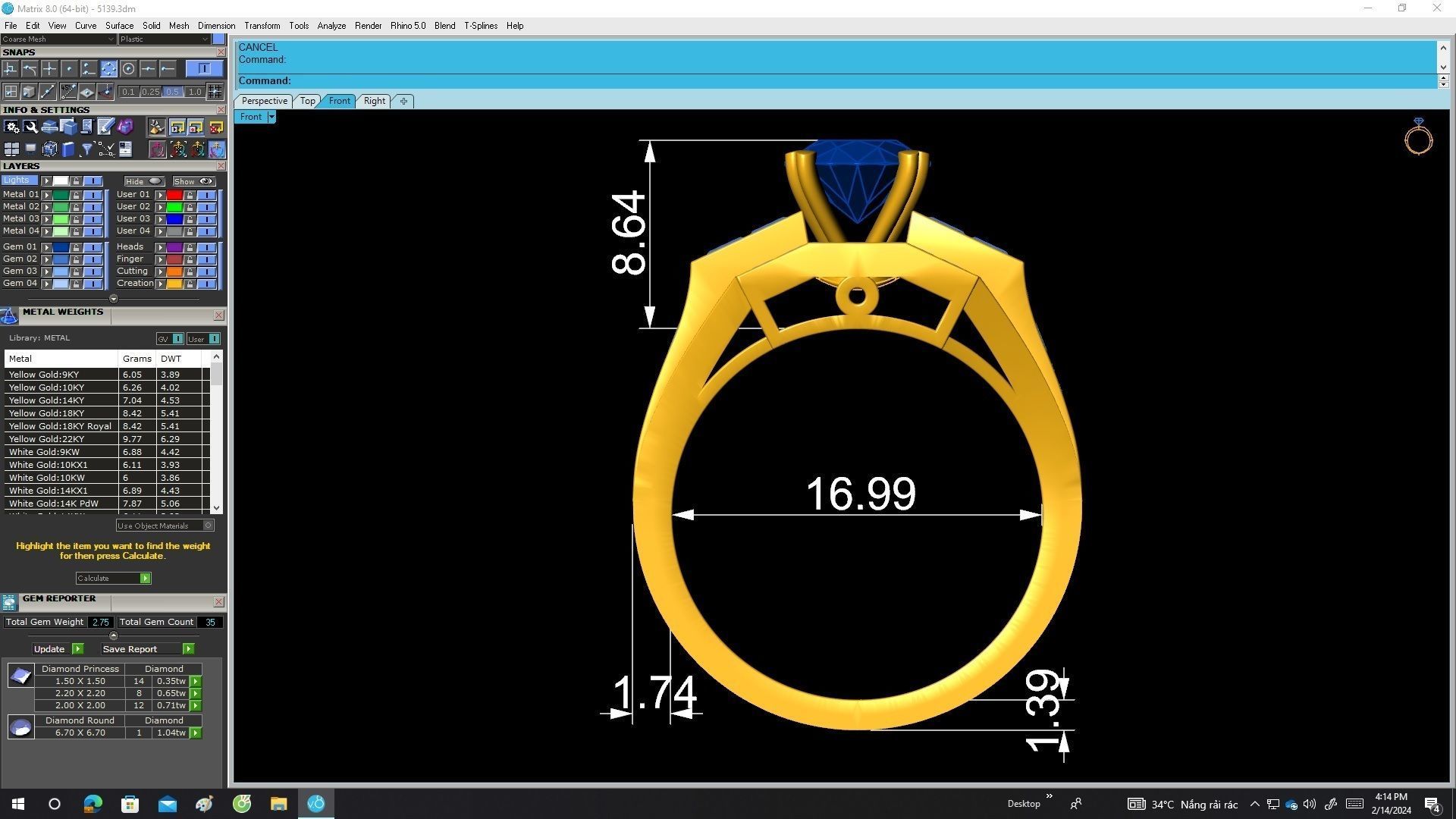 A5139 Luxury Diamond Fashion Women Ring 3D print model_6