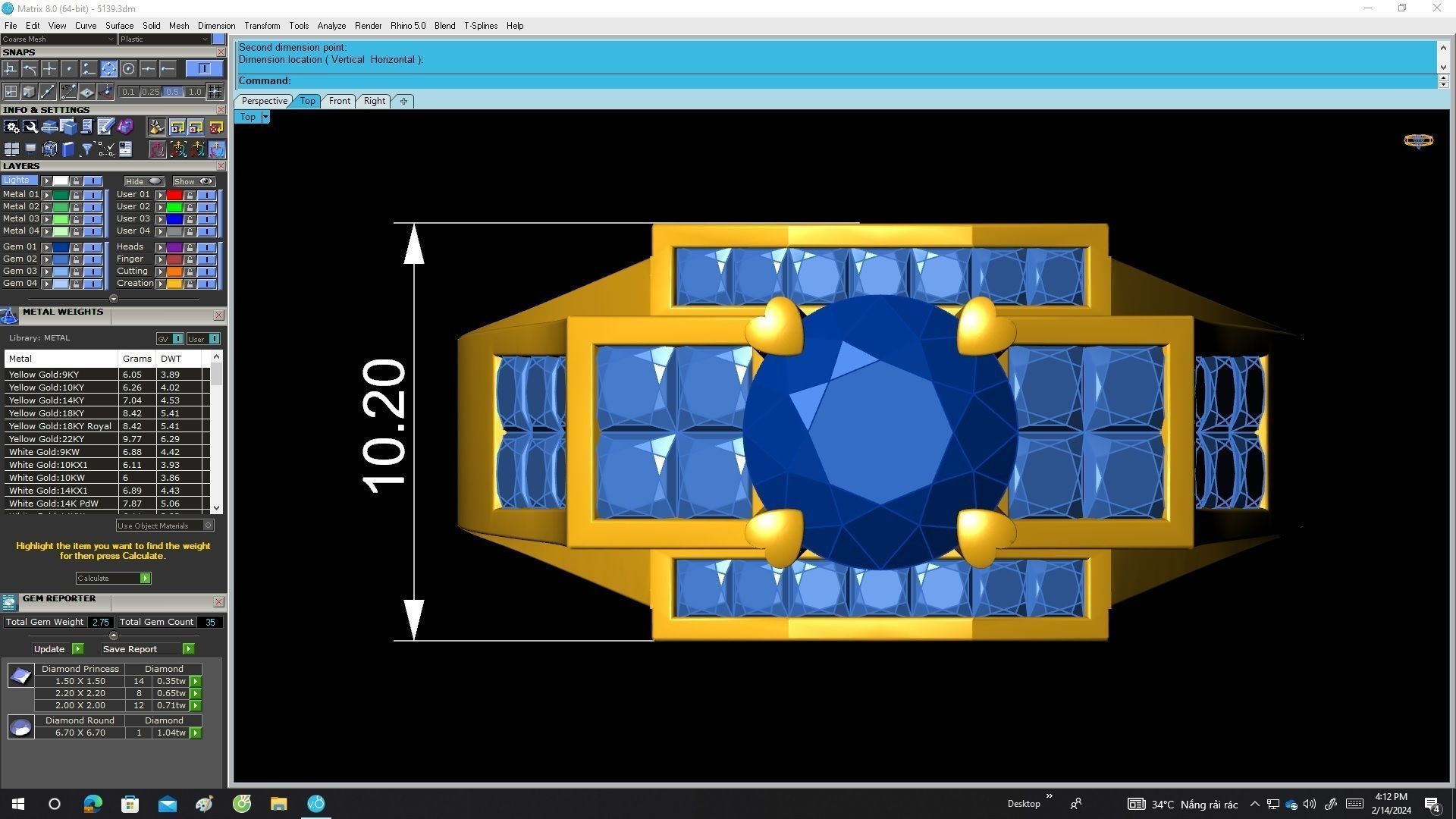 A5139 Luxury Diamond Fashion Women Ring 3D print model_5