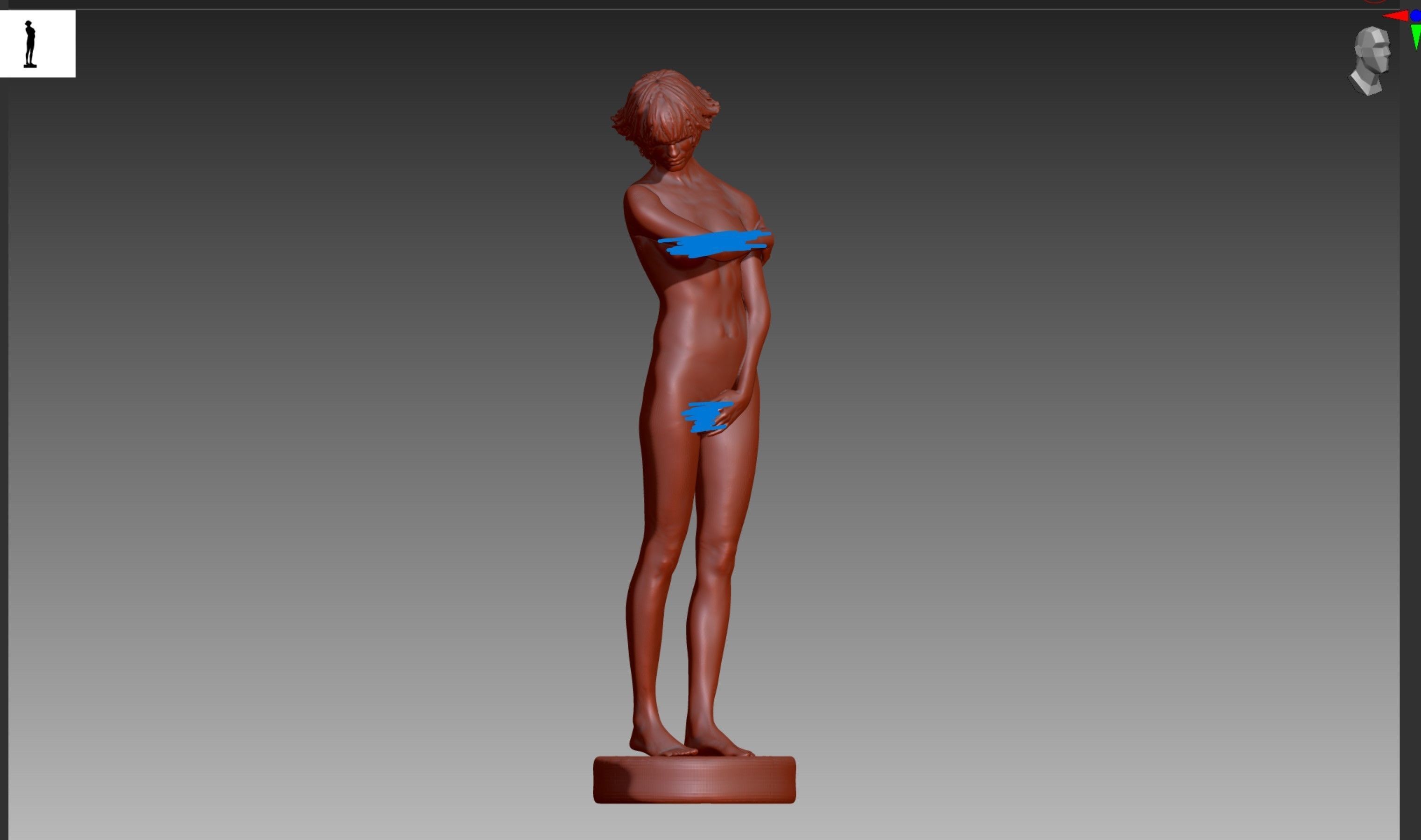 Naked Lady STL and OBJ 3D print model_8