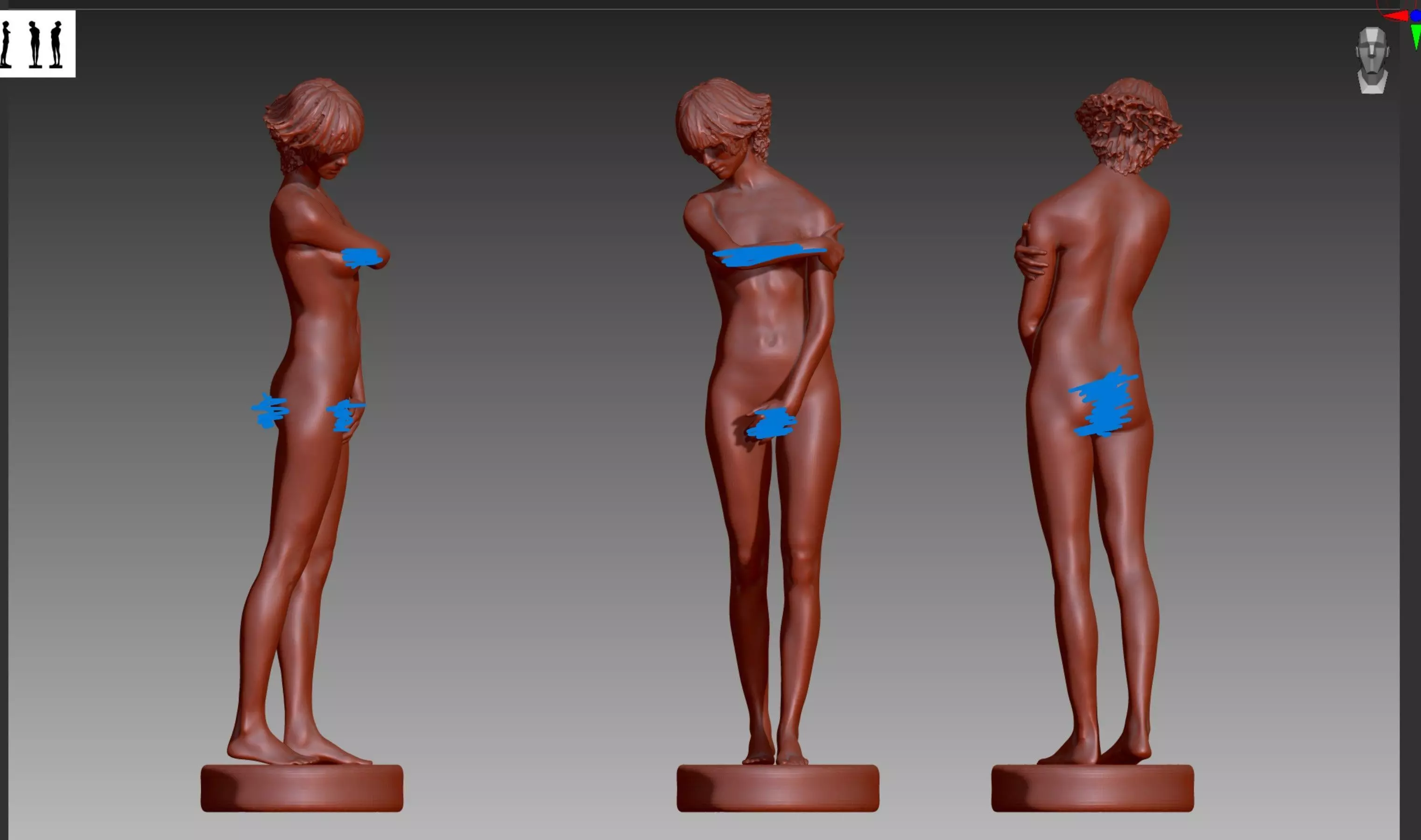 Naked Lady STL and OBJ 3D print model_0
