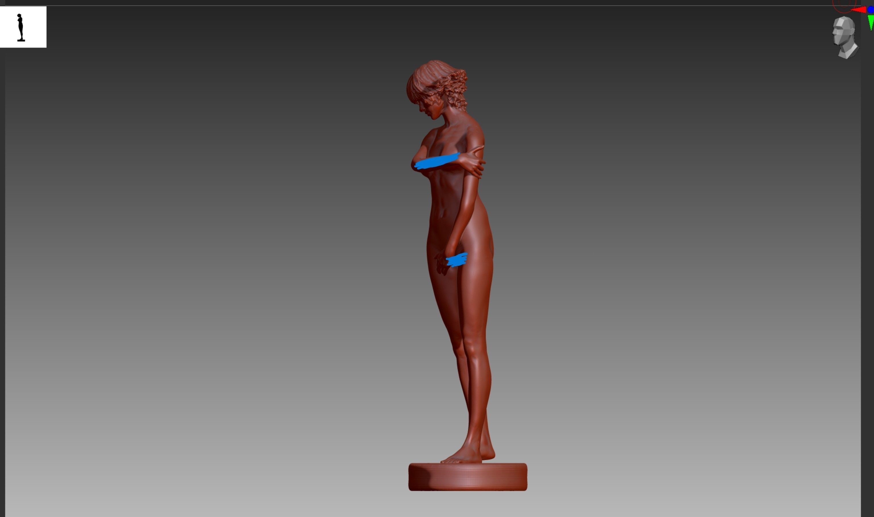 Naked Lady STL and OBJ 3D print model_2