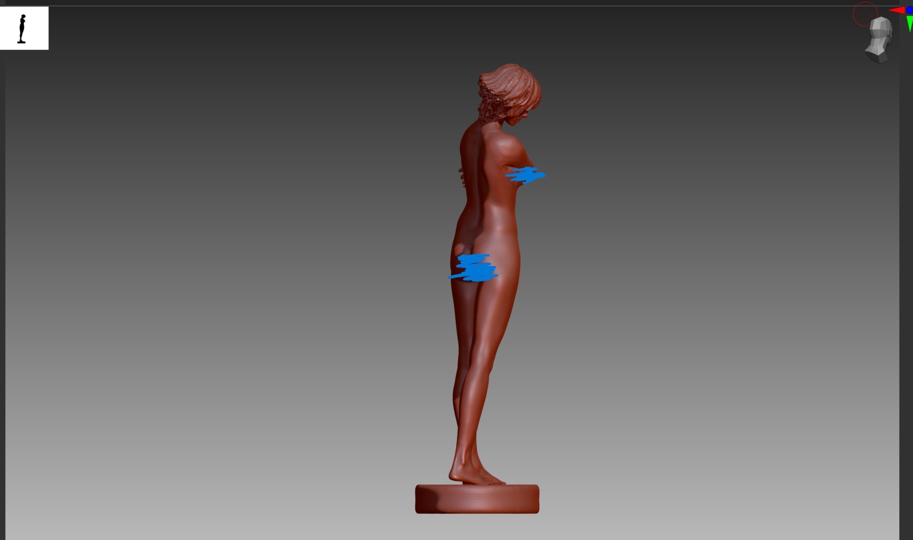 Naked Lady STL and OBJ 3D print model_6
