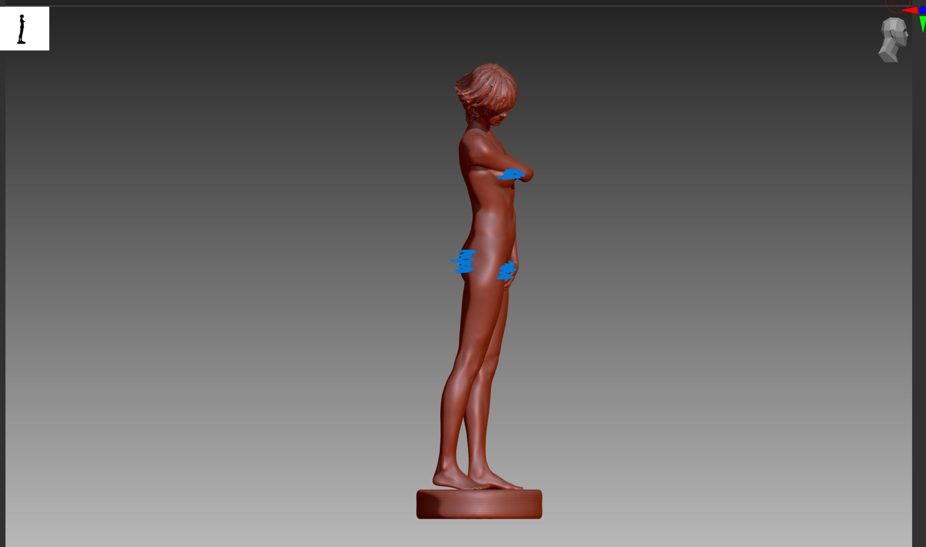 Naked Lady STL and OBJ 3D print model_7