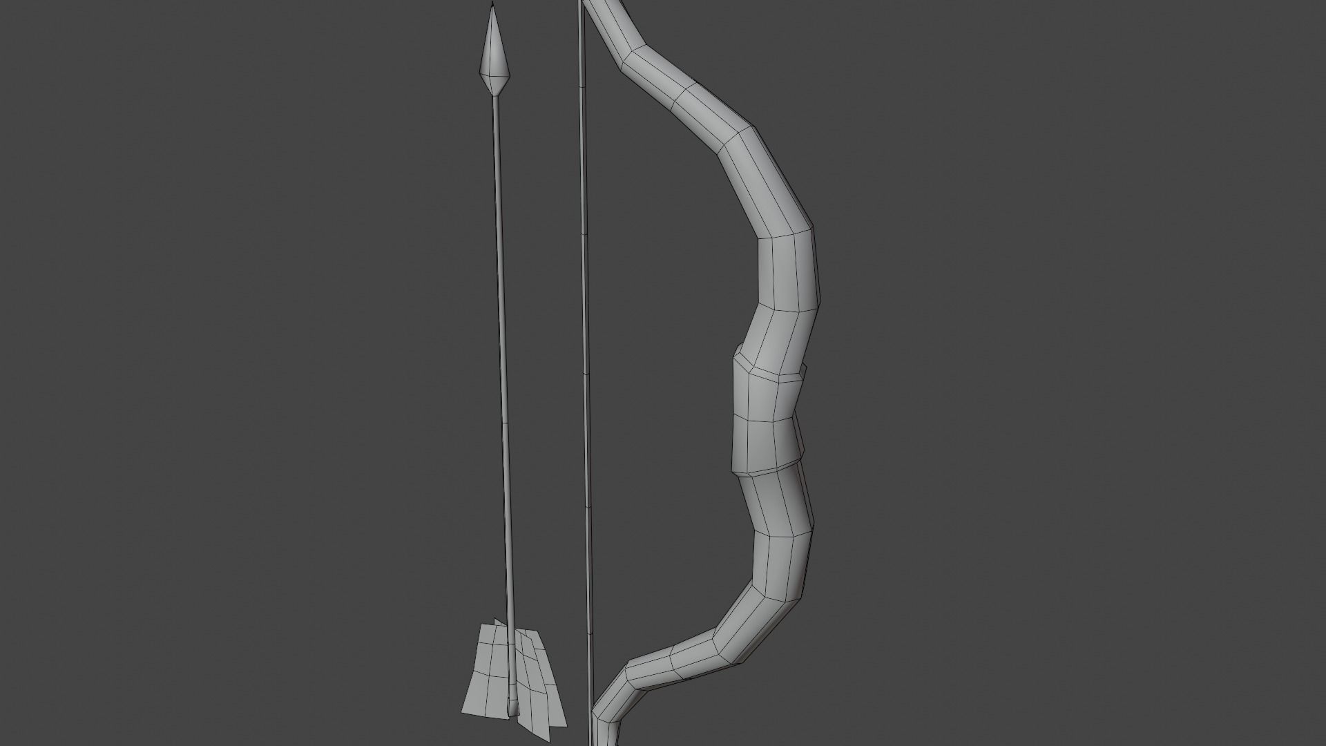 Wooden Bow and Arrow - Hand Painted 3D model_7