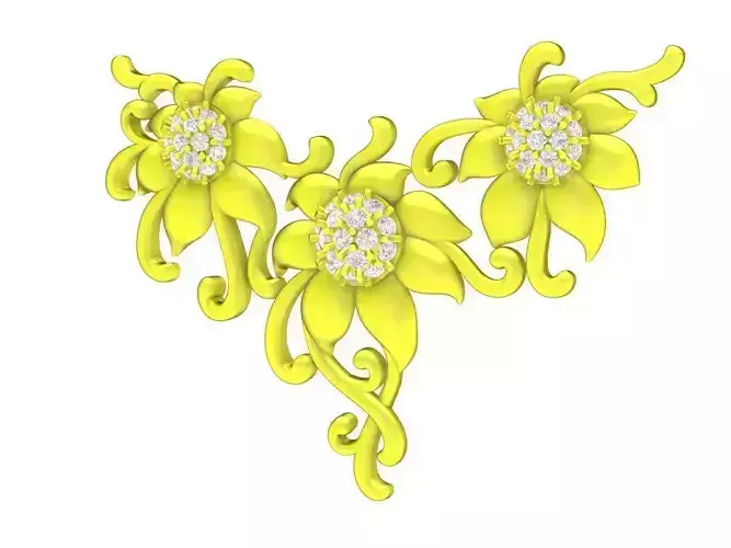 4662 diamond flower pendant necklaces