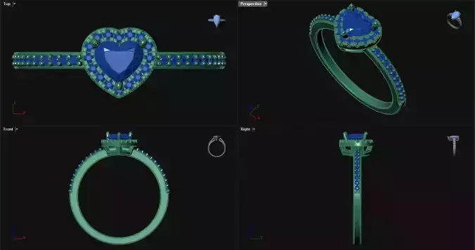 Diamond Heart Engagement Ring 