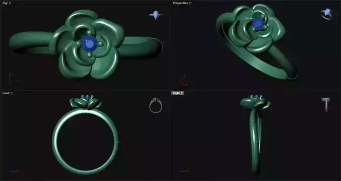 Rose Petal Engagement Ring 