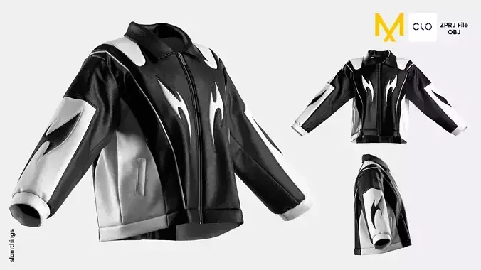Streetwear Leather Jacket Future Fashion 3D model