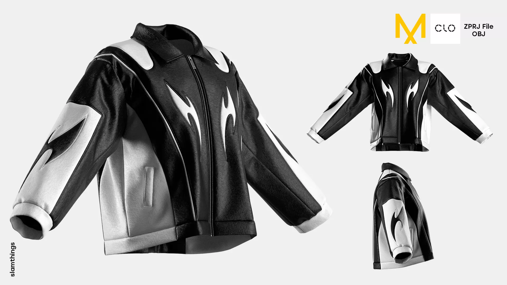 Streetwear Leather Jacket Future Fashion 3D model_0