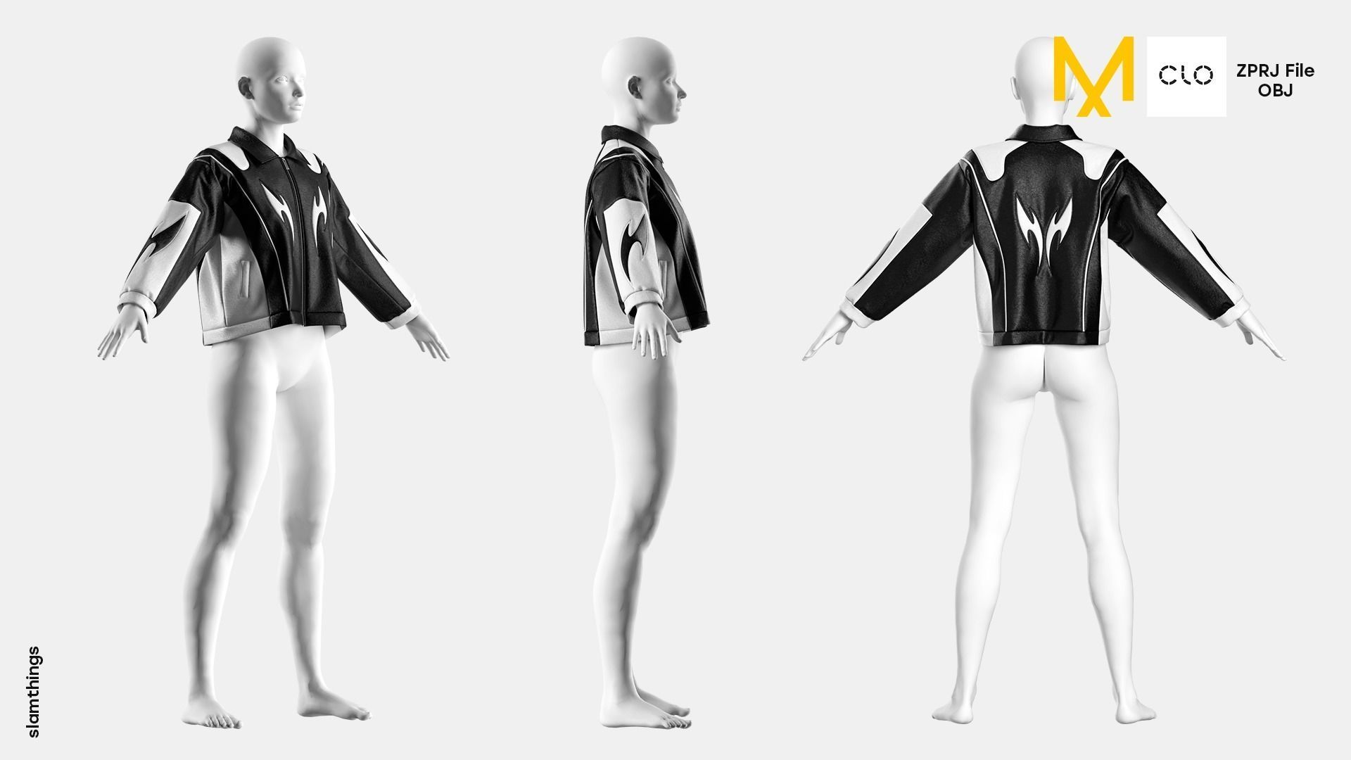 Streetwear Leather Jacket Future Fashion 3D model_1