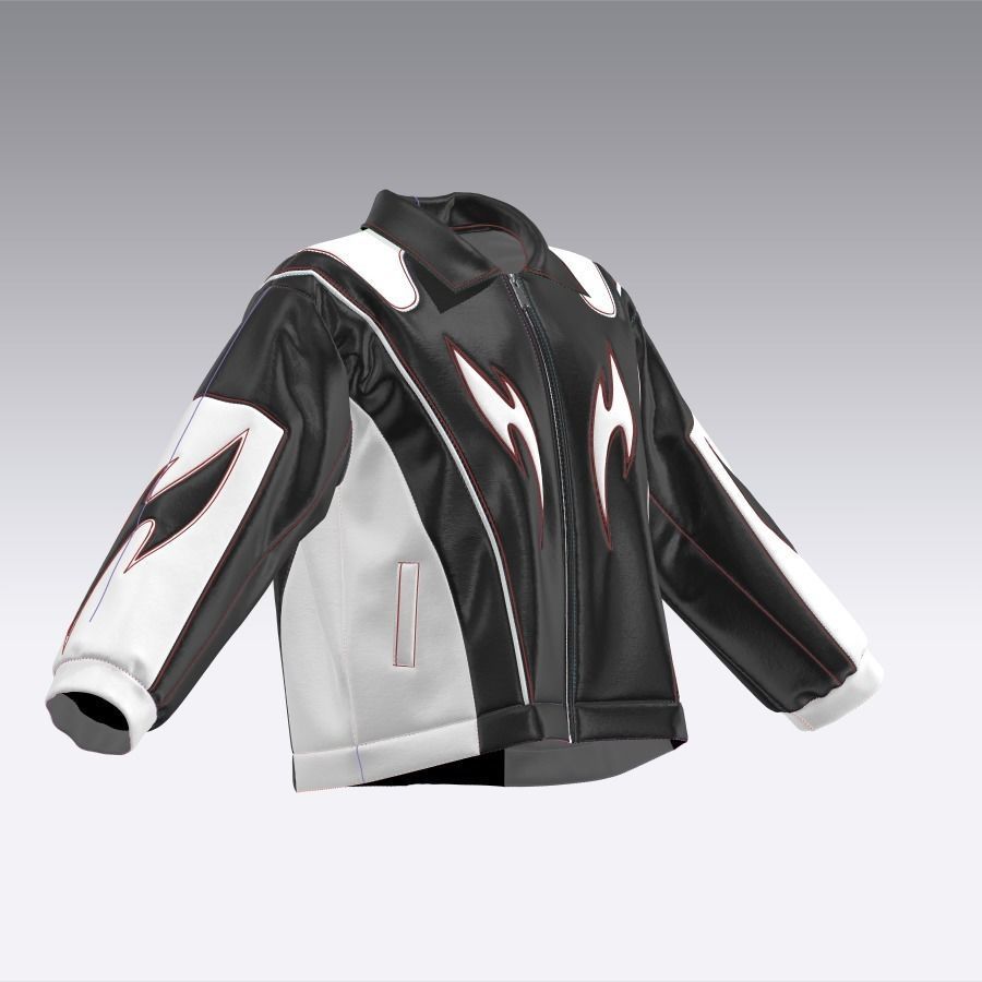 Streetwear Leather Jacket Future Fashion 3D model_2