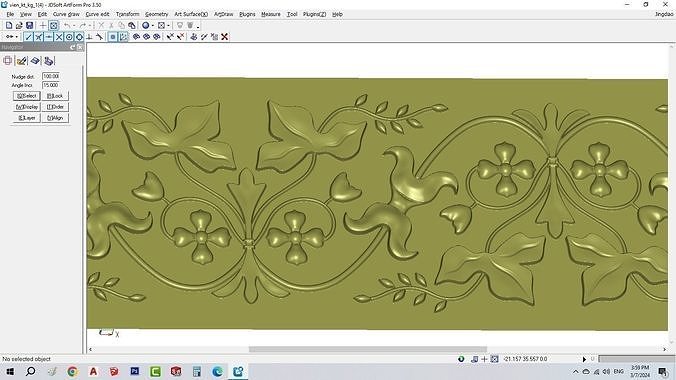 CNC gold-plated sculpted wooden frame pattern 3D model