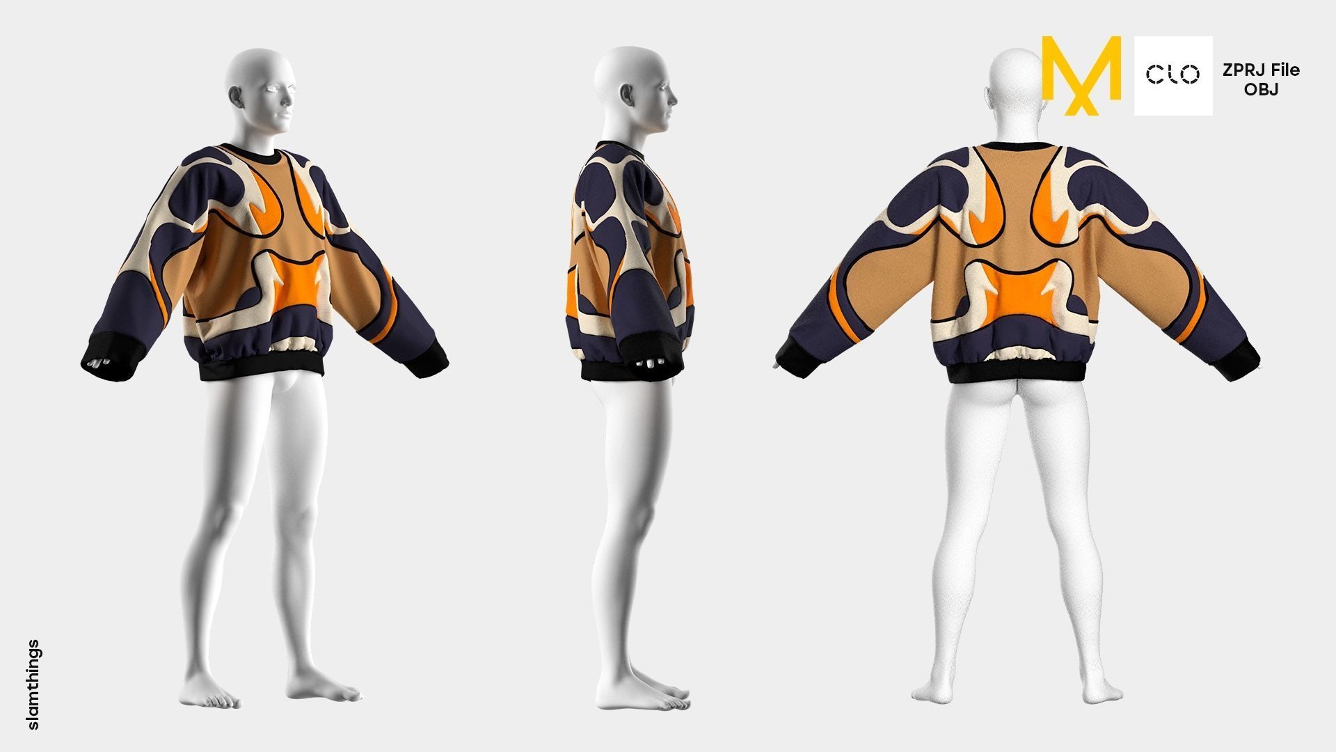 Streetwear Sweater Future Shapes 3D model_1
