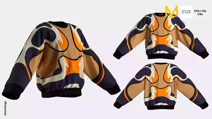 Streetwear Sweater Future Shapes 3D model Streetwear Sweater Future Shapes 3D model