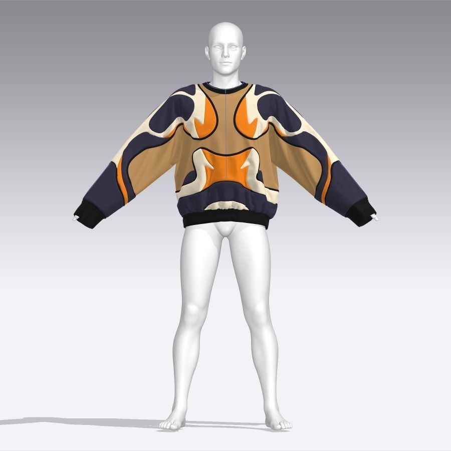 Streetwear Sweater Future Shapes 3D model_2