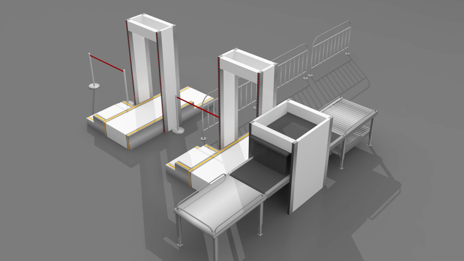Metro security check 3D model_5