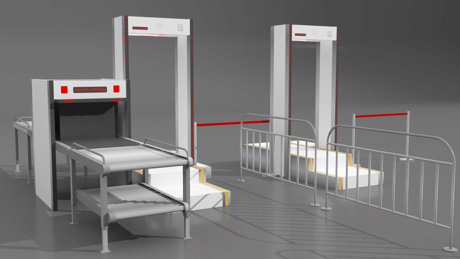 Metro security check 3D model_2