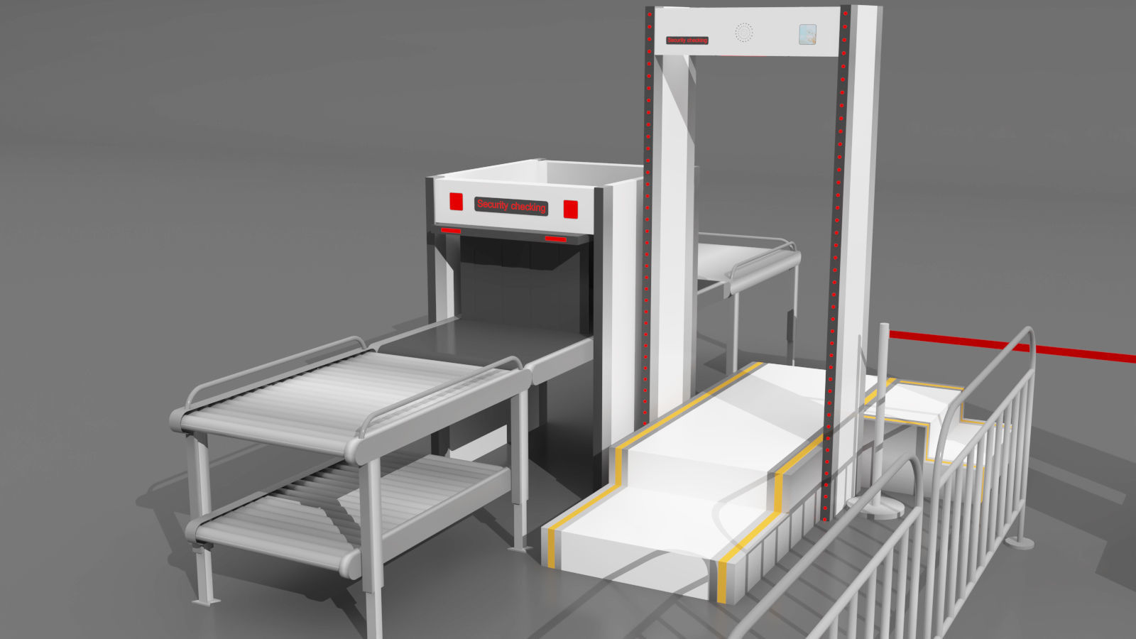 Metro security check 3D model_4