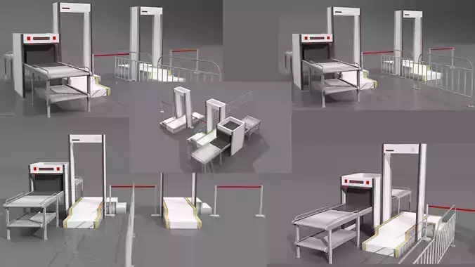 Metro security check 3D model