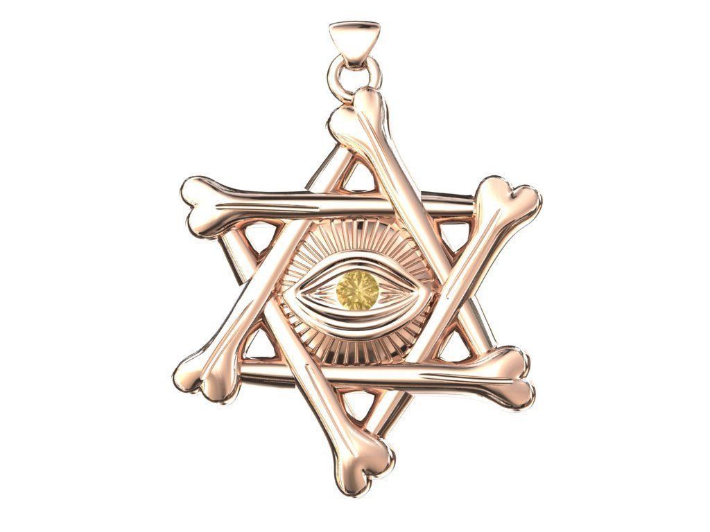 star eye pendant  3D print model_5