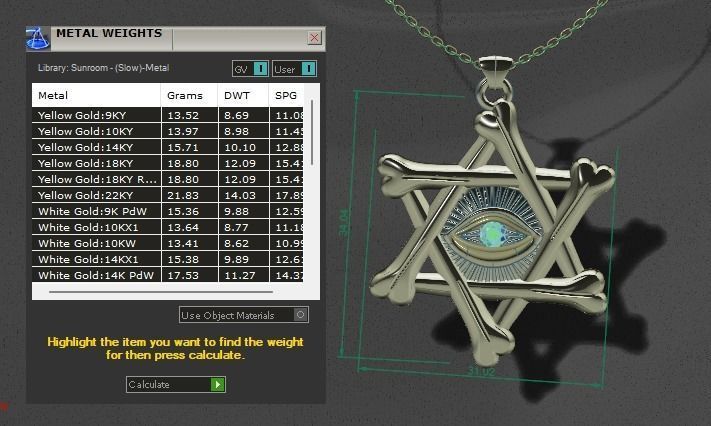 star eye pendant  3D print model_7