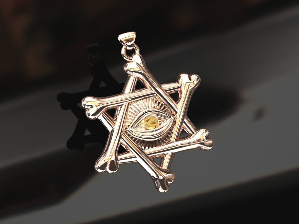 star eye pendant  3D print model_1