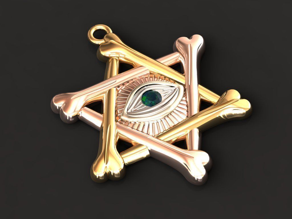 star eye pendant  3D print model_16