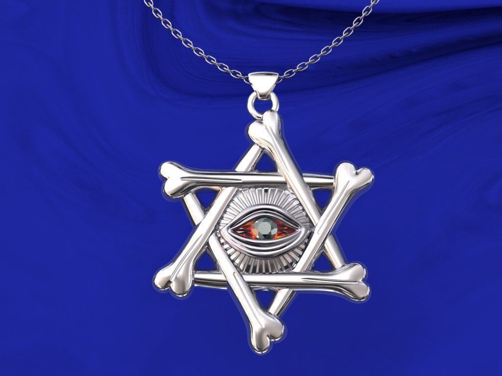 star eye pendant  3D print model_2