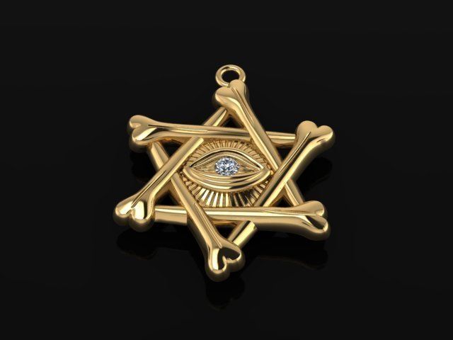 star eye pendant  3D print model_17