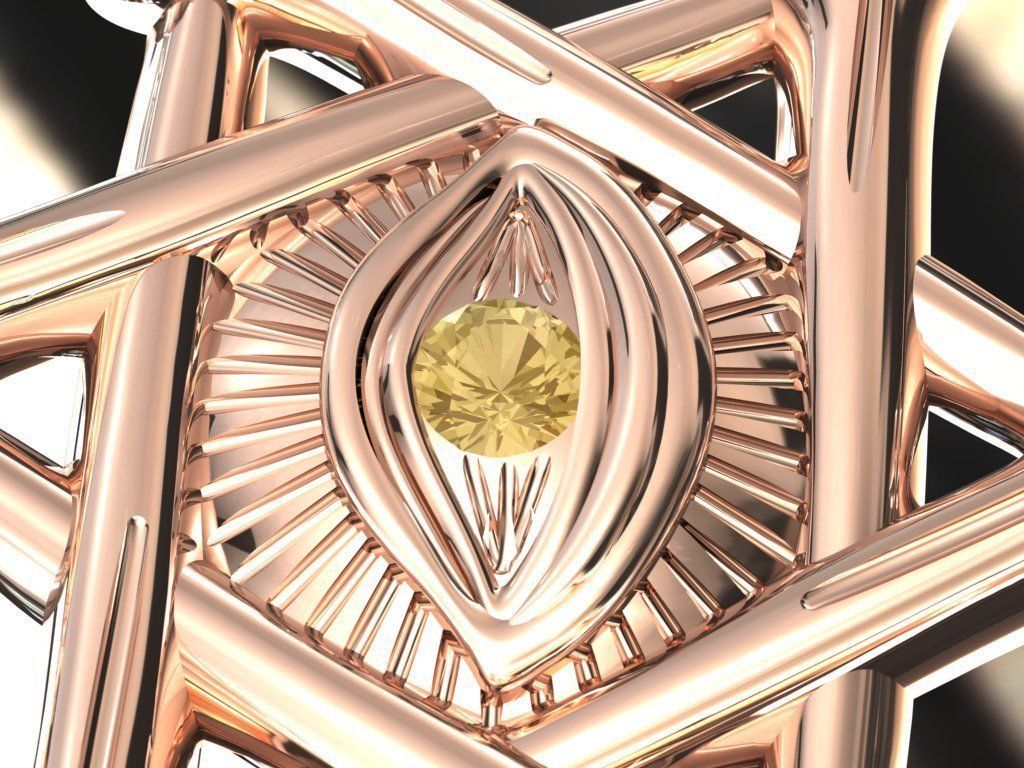 star eye pendant  3D print model_6