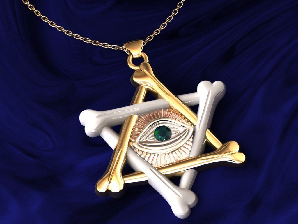 star eye pendant  3D print model_15