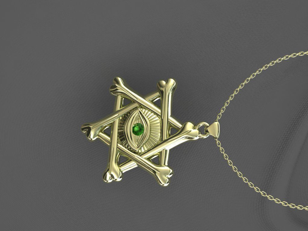 star eye pendant  3D print model_13