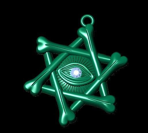 star eye pendant  3D print model_19