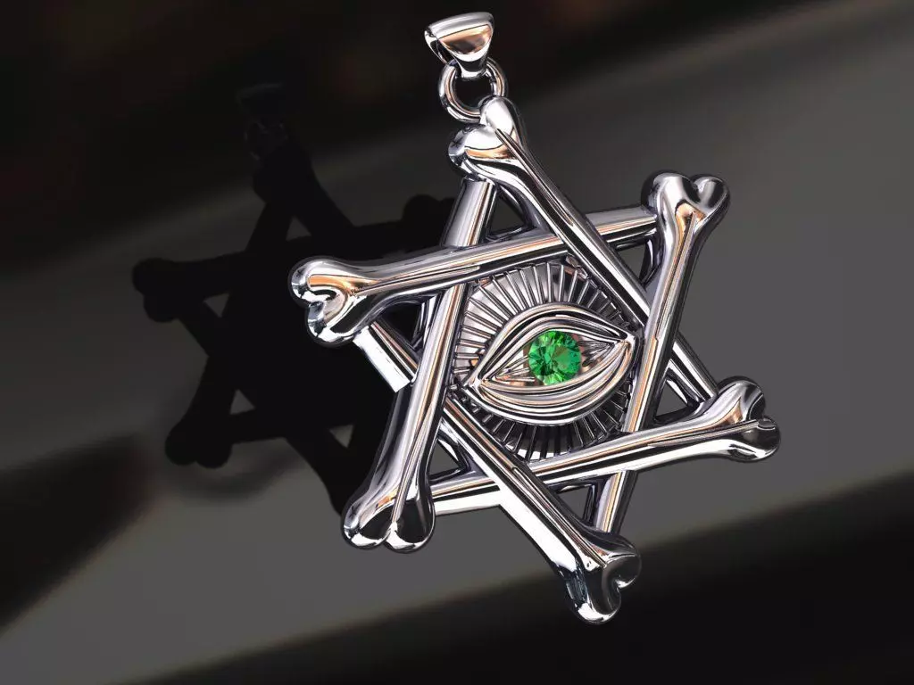 star eye pendant  3D print model_0