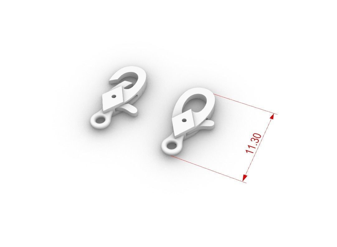 Lobster Clasp 3D print model_4