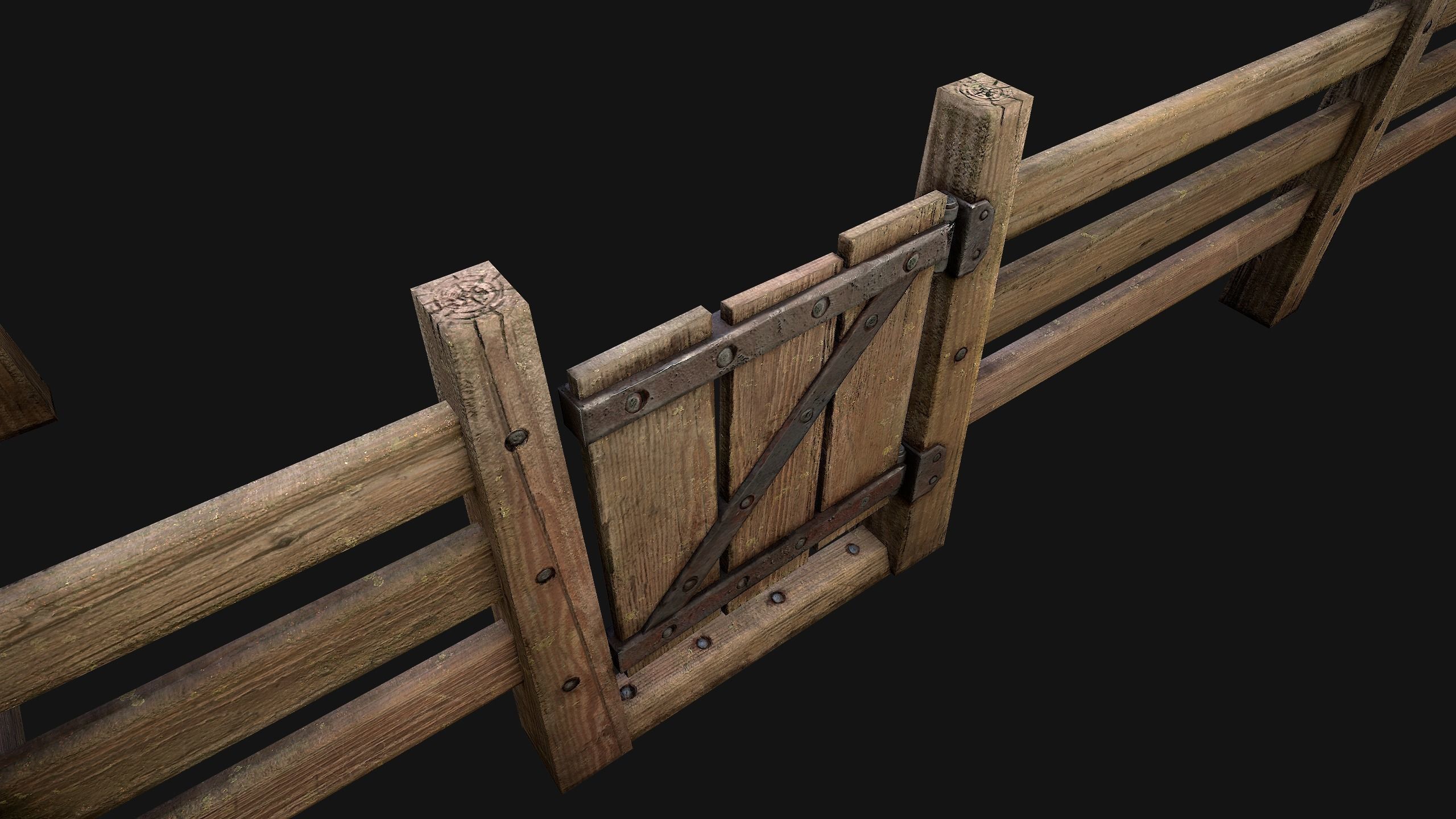 Fence Farm Wooden Constructor Low-poly 3D model_10