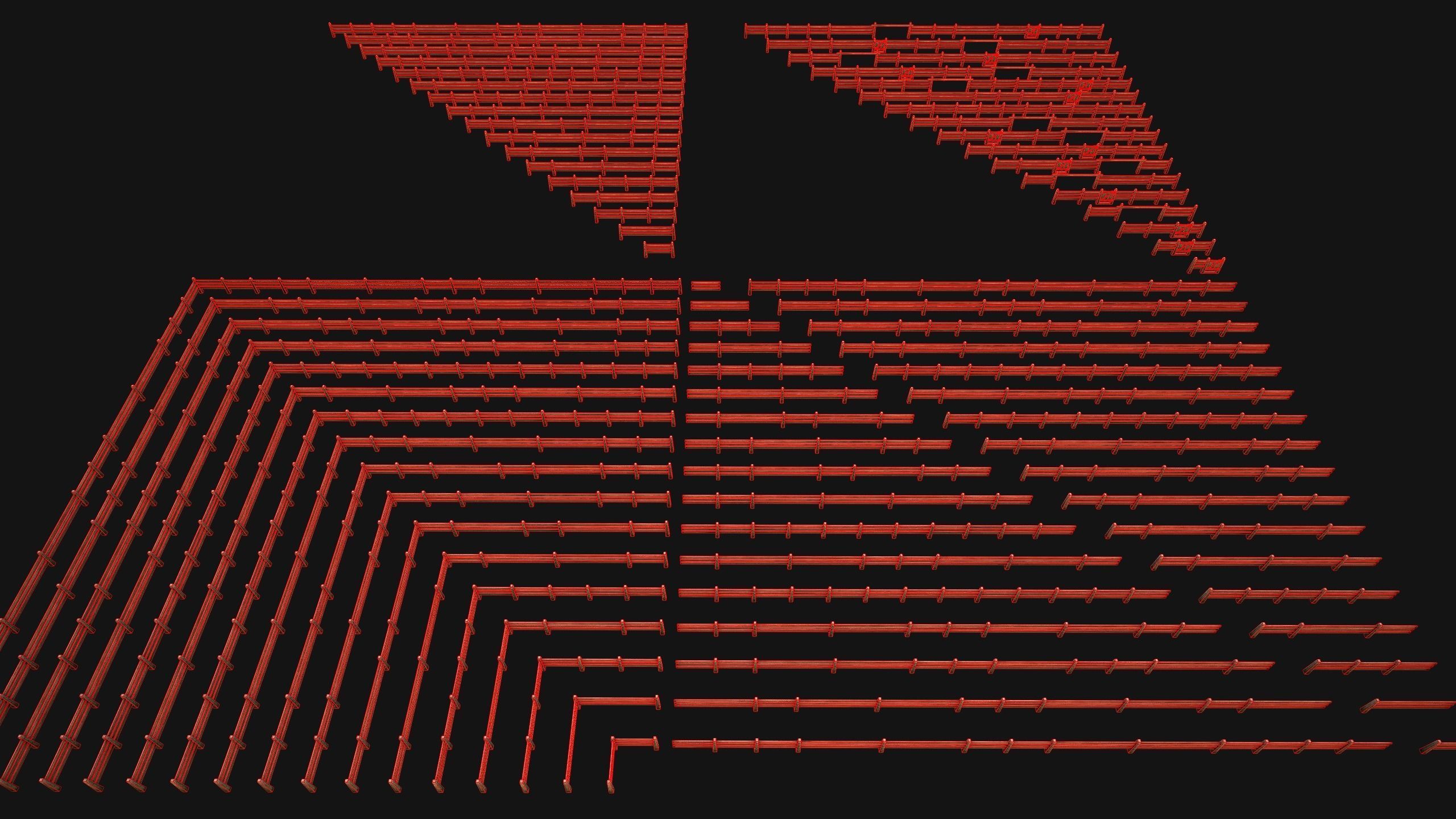 Fence Farm Wooden Constructor Low-poly 3D model_17