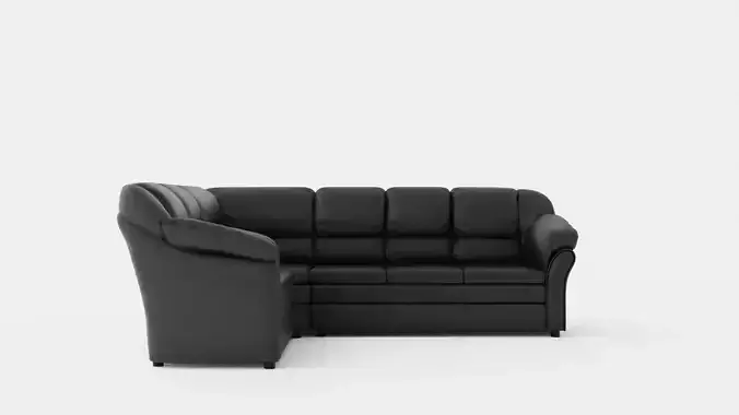 Salvador Corner Sofa Right Art Leather Black