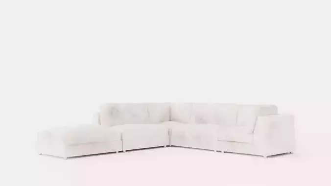 Rug Velvet Sofa With Chaise Lounge Reversible