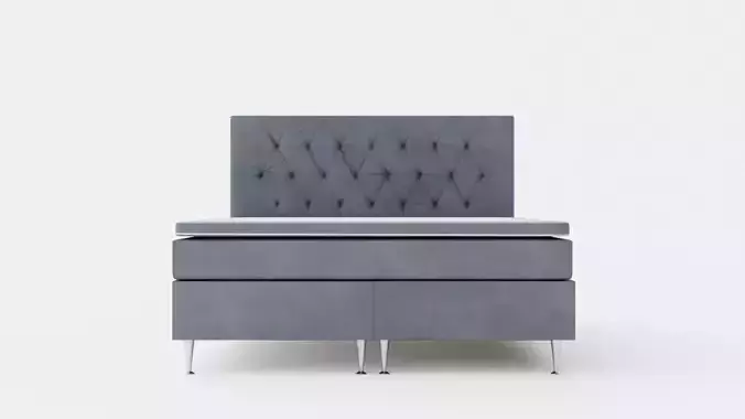 Royal Velvet Complete Bed Package 180x200 Dark Gray With High