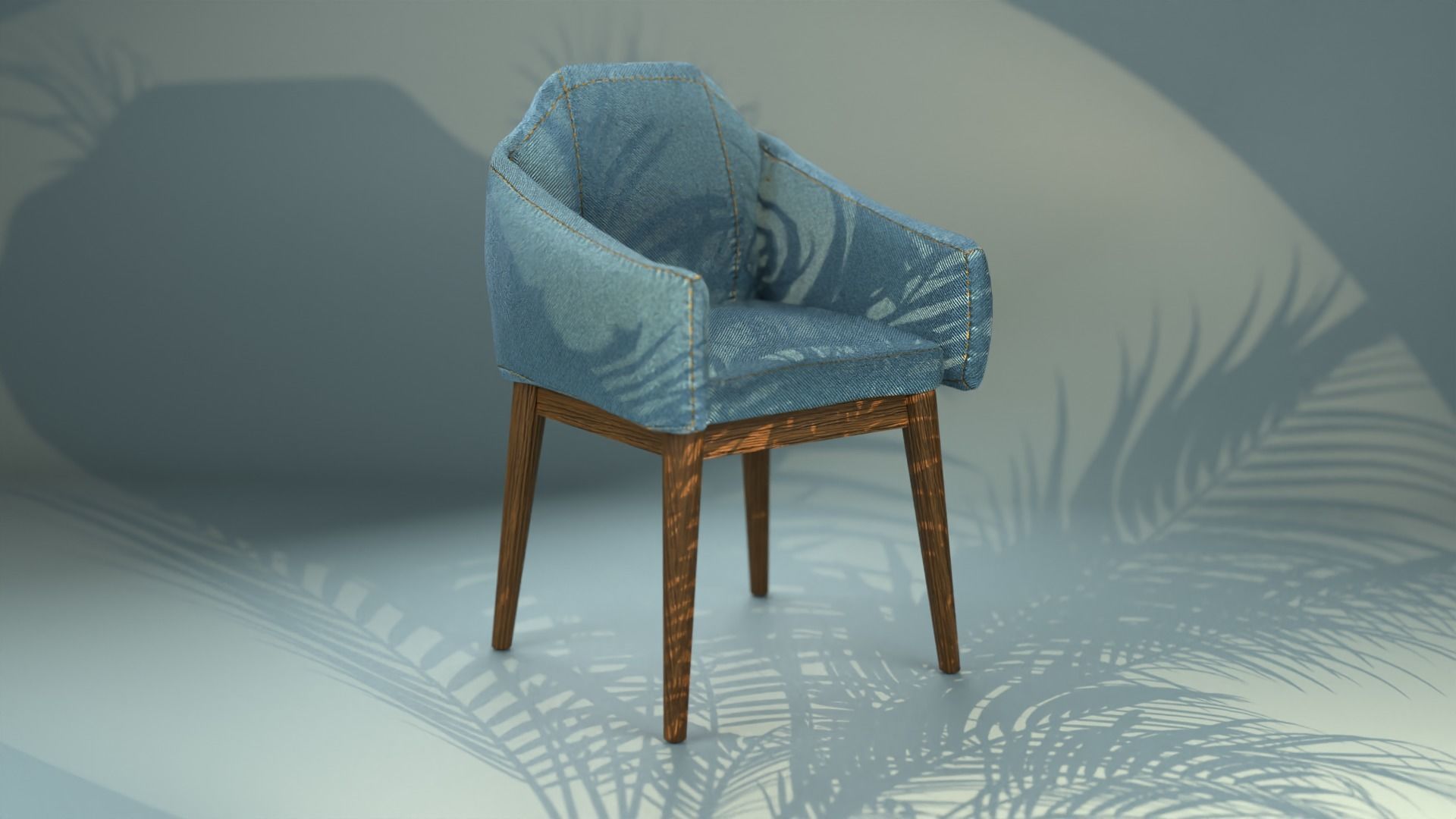 Chair Low-poly 3D model_3