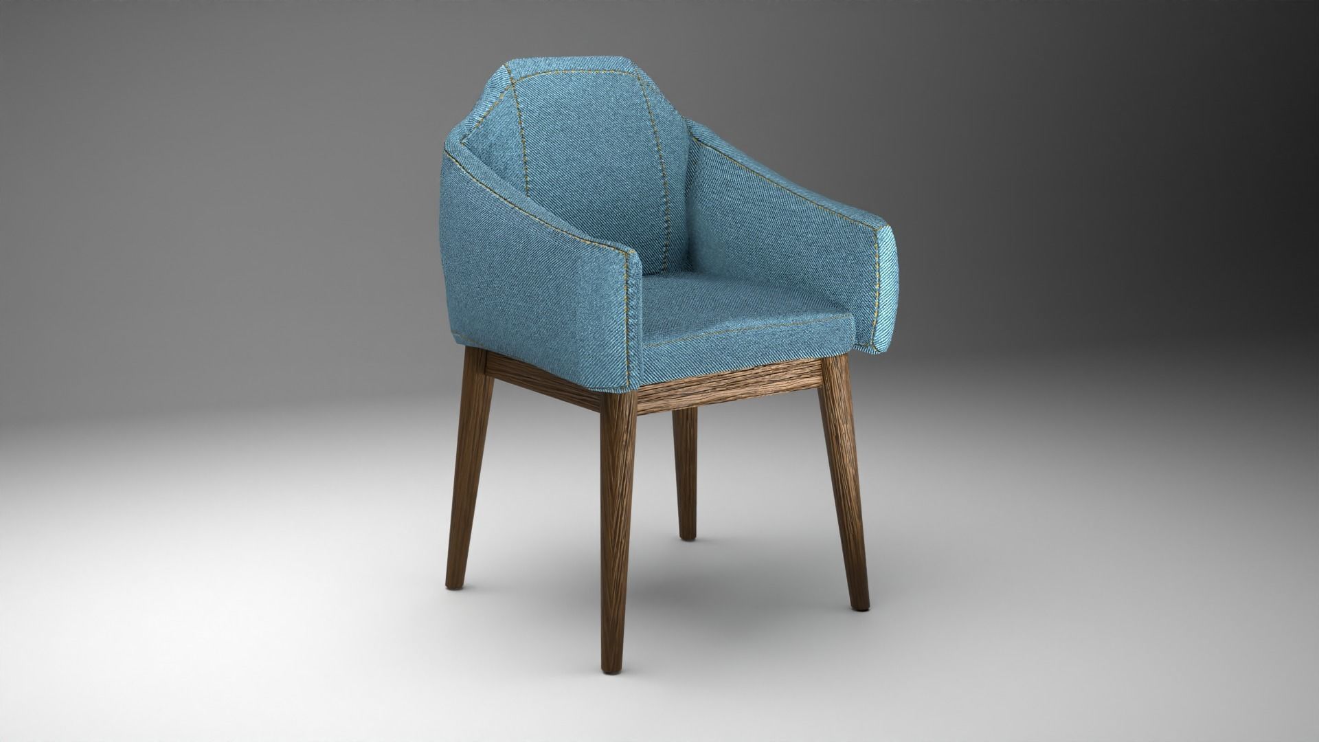 Chair Low-poly 3D model_4